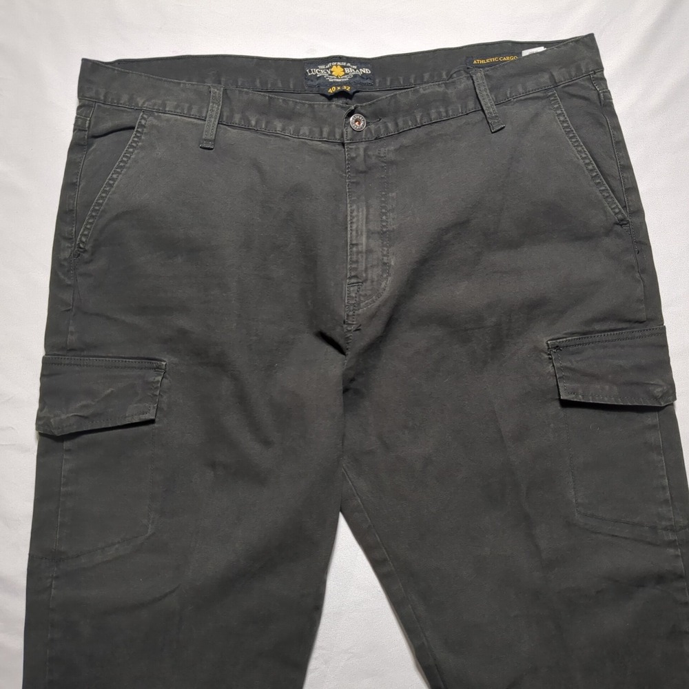 Lucky Brand Athletic Cargo‎ Pants Mens 40x32 Charcoal Black Wash Stretch - Picture 5 of 13